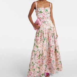 Agua by Agua Bendita Lima floral linen maxi dress